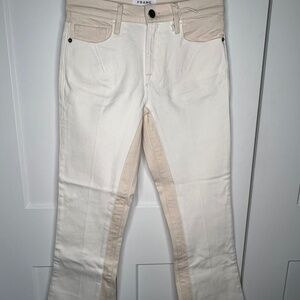 FRAME Le Crop Mini Boot Mid Rise Two Tone Jeans Women's Size 25 NWT